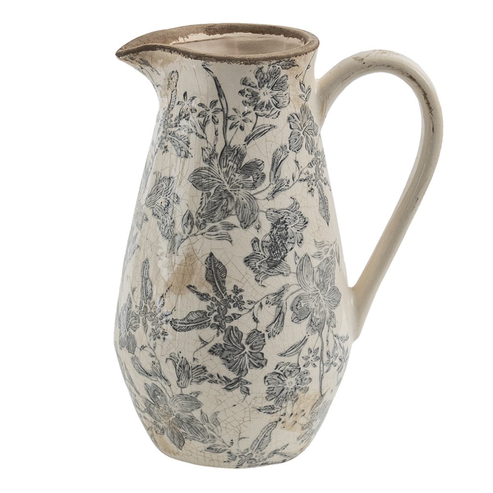 Vaas keramiek grijs beige 20x14x25 cm