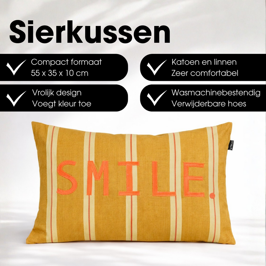 Sierkussen 55x35x10 cm katoen bruin