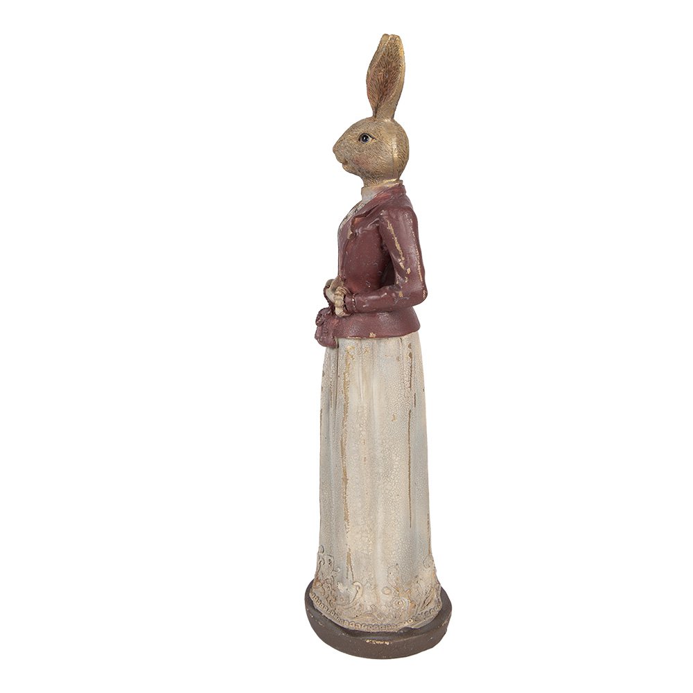 Decoratie beeld konijn 35 cm bruin kunststof
