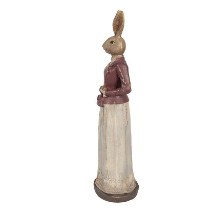 Decoratie beeld konijn 35 cm bruin kunststof