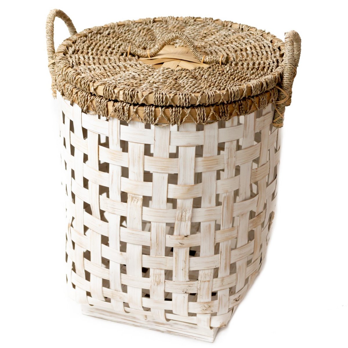 Wasmand bamboe met deksel 40 cm of 52 cm
