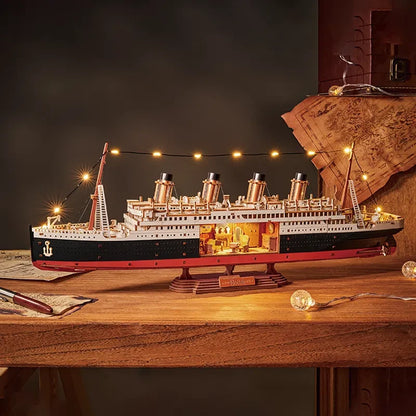Robotime, 3D Houten Puzzel, 1912 Eternal Atlantic Voyager, TGL02, 49,5x8,5,3x18,4cm