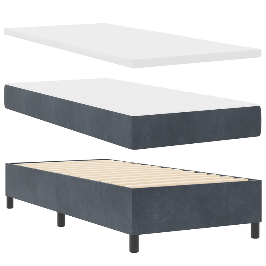 Boxspringbed met matras en LED fluweel donkergrijs 80x200 cm