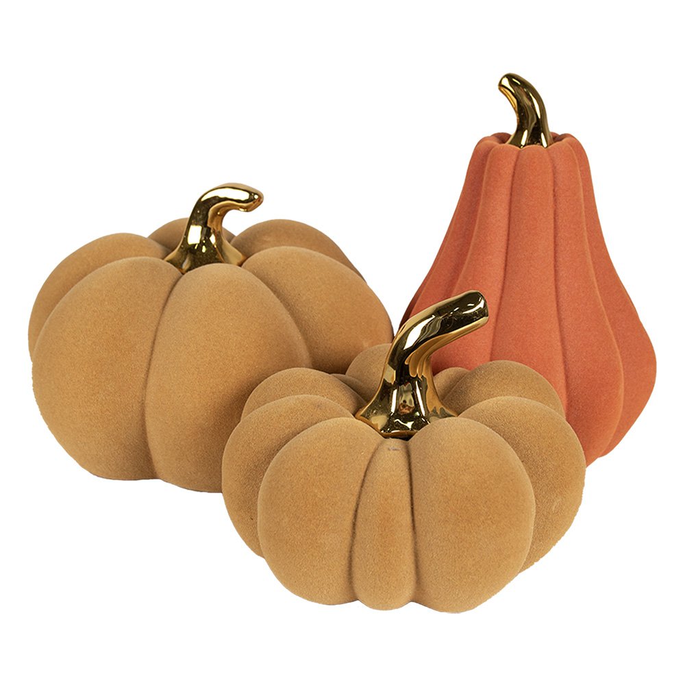 Decoratie Pompoen Ø 18x14 cm Geel Keramiek