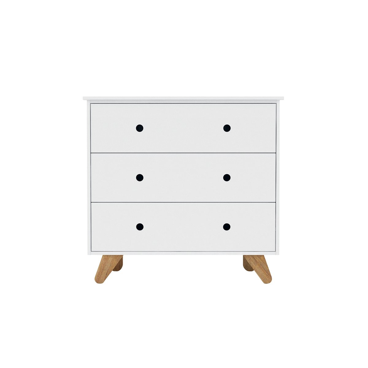Dressoir 3 lades Scandinavisch grenen poten
