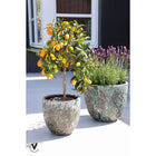 Plantenpot keramiek groen set van 2 Ø36/25 x H34/25 cm