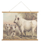 Wall hanging 100x75 cm Brown Linen Cow Wall Hanging