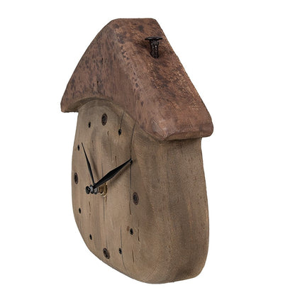 Tafelklok 18x5x19 cm hout bruin