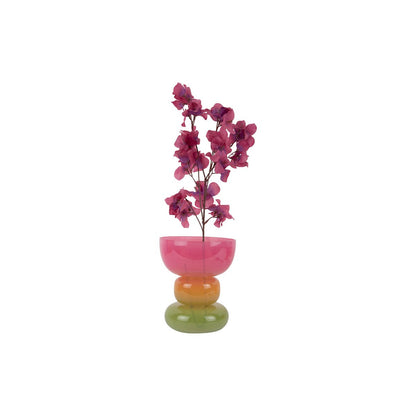 Vaas 18 cm glas meerkleurig
