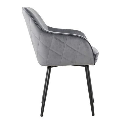 Eetkamerstoel grijs fluweel 61x60x85 cm
