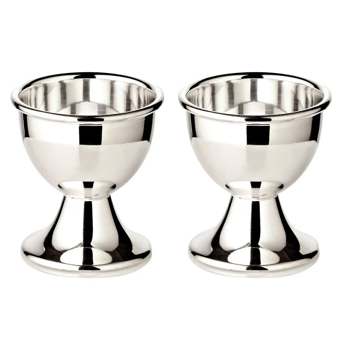 Eierdopjes set van 2 verzilverd 5 cm