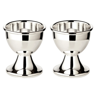 Eierdopjes set van 2 verzilverd 5 cm