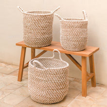 Round Laundry Basket Storage Basket GUUNNG Banana Fibers With Macramé