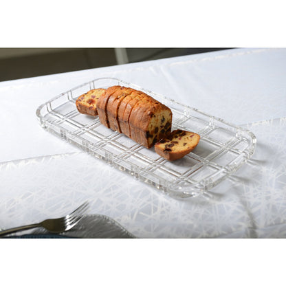 Cake schaal rechthoekig 37x20x5 cm transparant