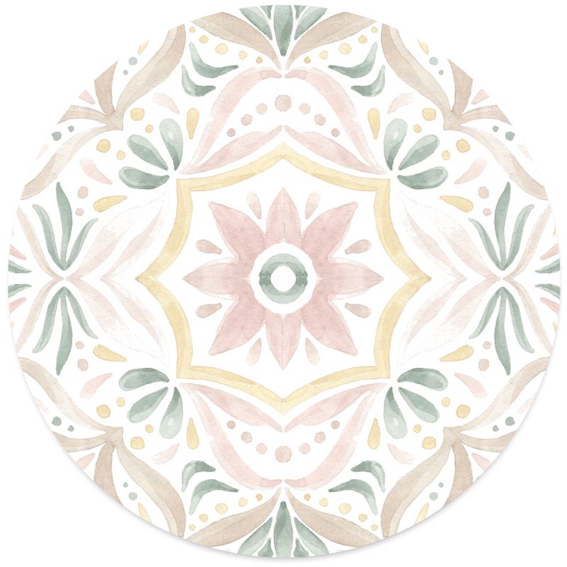 Muurcirkel summer floral Ø 12-140 cm Dibond/Forex