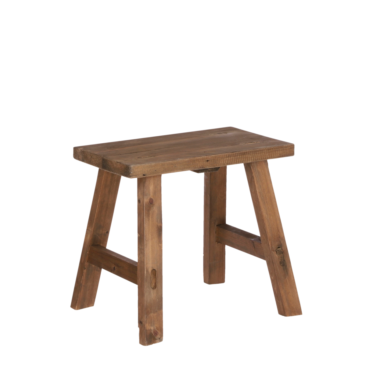 Houten krukje gerecycled hout 38x29x34 cm bruin