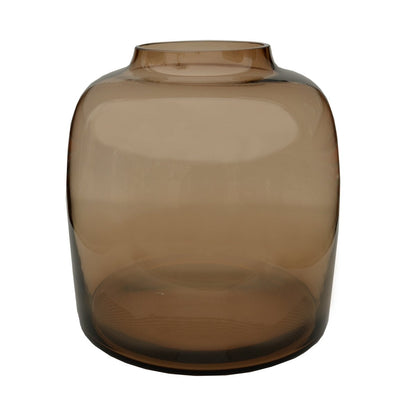 Vaas Bartica taupe mond geblazen glas