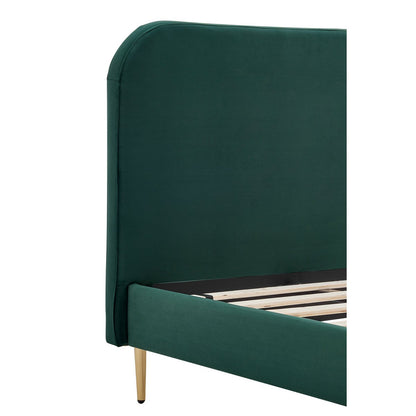 Gestoffeerd bed groen 90x200 cm