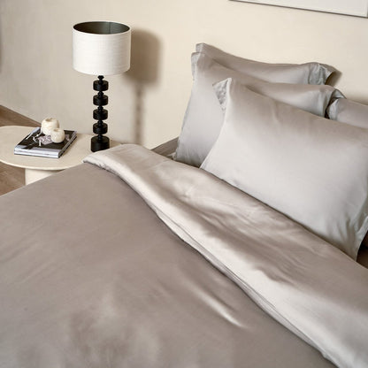 Dekbedovertrek TENCEL satijn taupe
