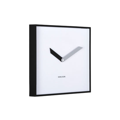 Wandklok 28x28 cm zwart plastic