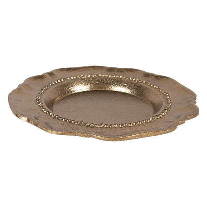 Decoratieschaal Ø 20x2 cm goudkleurig aluminium