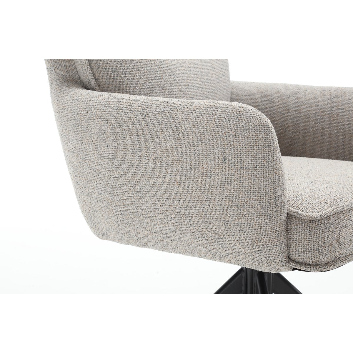 Fauteuil structuurstof grijs draaibaar