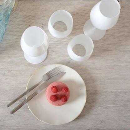 Dessertbord rond 20x20x2 cm wit porselein