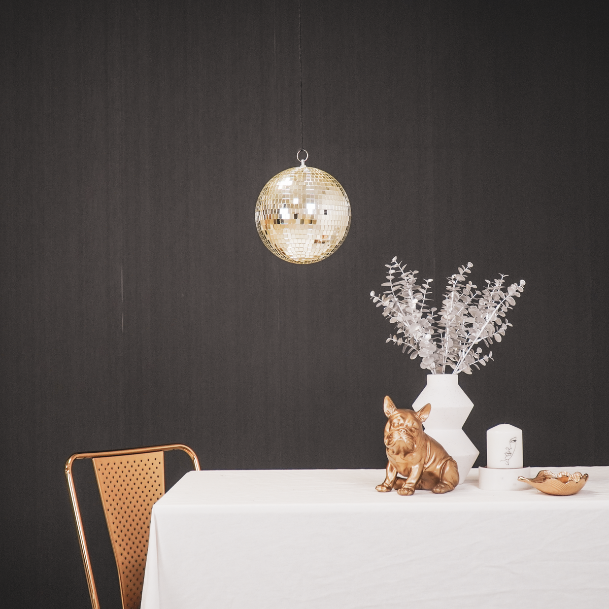 Christmas Decoration - Christmas Ornament - Disco Ball - Foam - Gold - 20x20x20cm