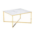 Salontafel 80x80x45 cm glas goud