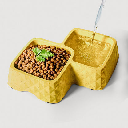 NE & NO® Bamboo Double Bowl for Cats and Dogs