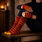 Harry Potter breiset Griffoendor wanten en kousen