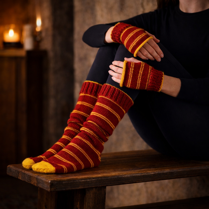 Harry Potter breiset Griffoendor wanten en kousen