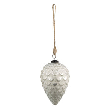 Christmas Ball Ø 10 cm Silver White Glass Christmas Decoration