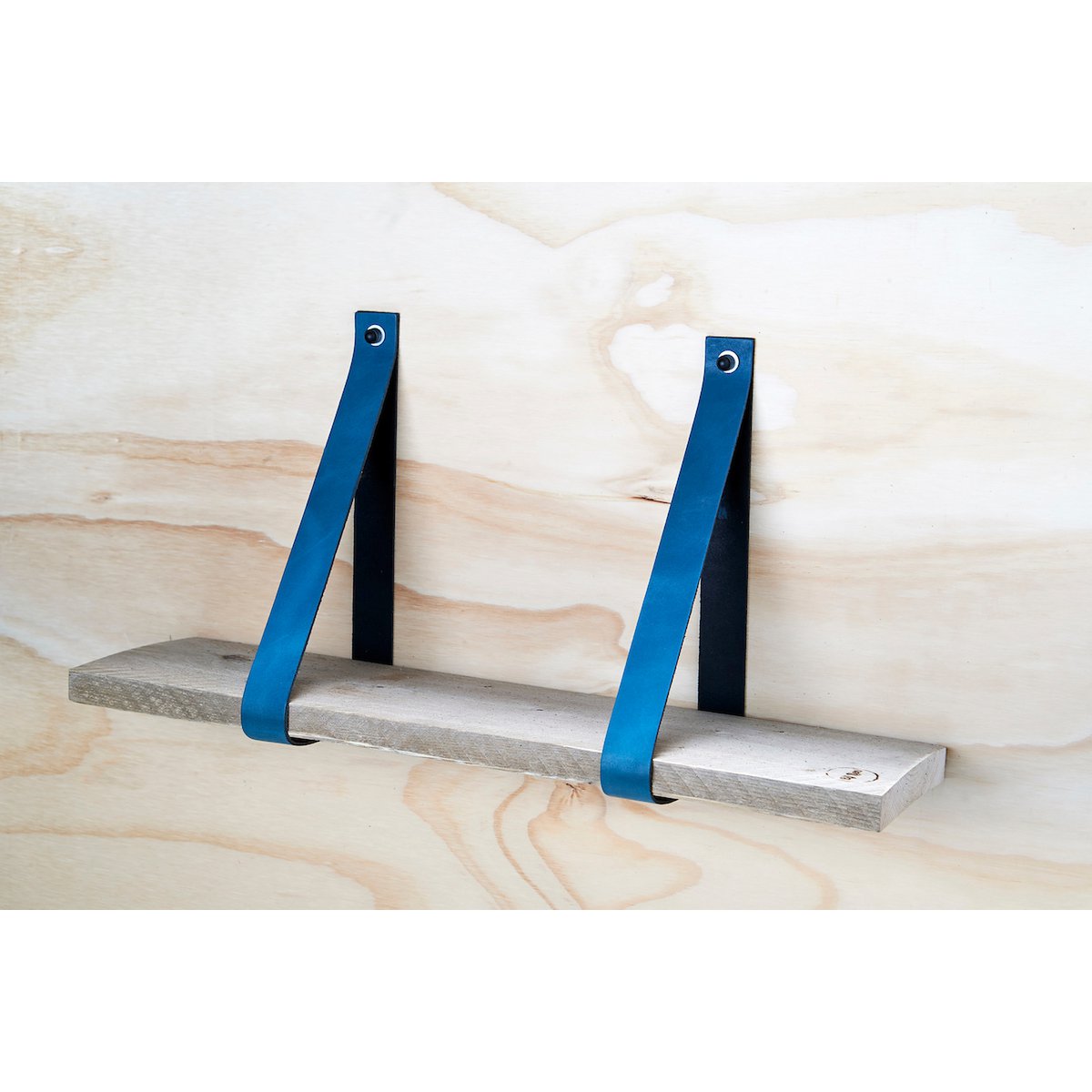 Leren plankdragers petrol 4 cm