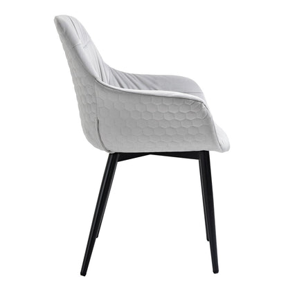 Fauteuil lichtgrijs fluweel 63x61x81,5 cm