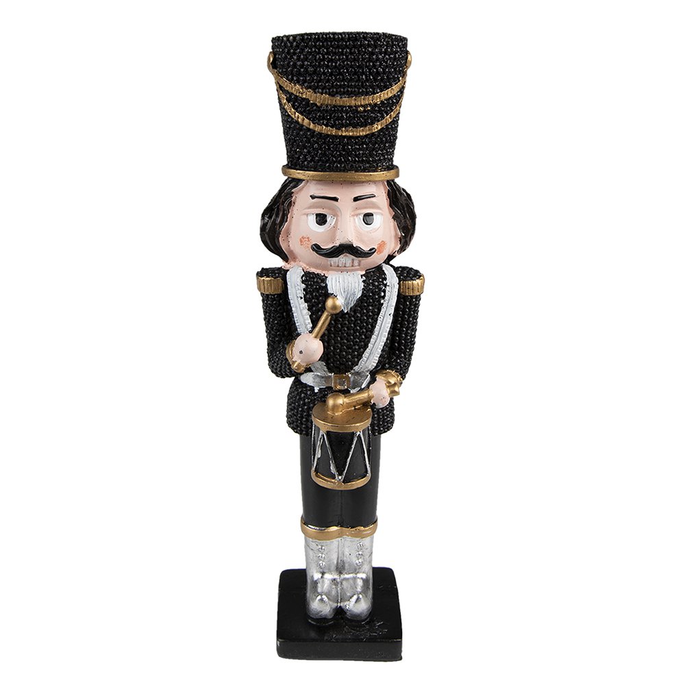 Notenkraker beeld 16 cm zwart kunststof