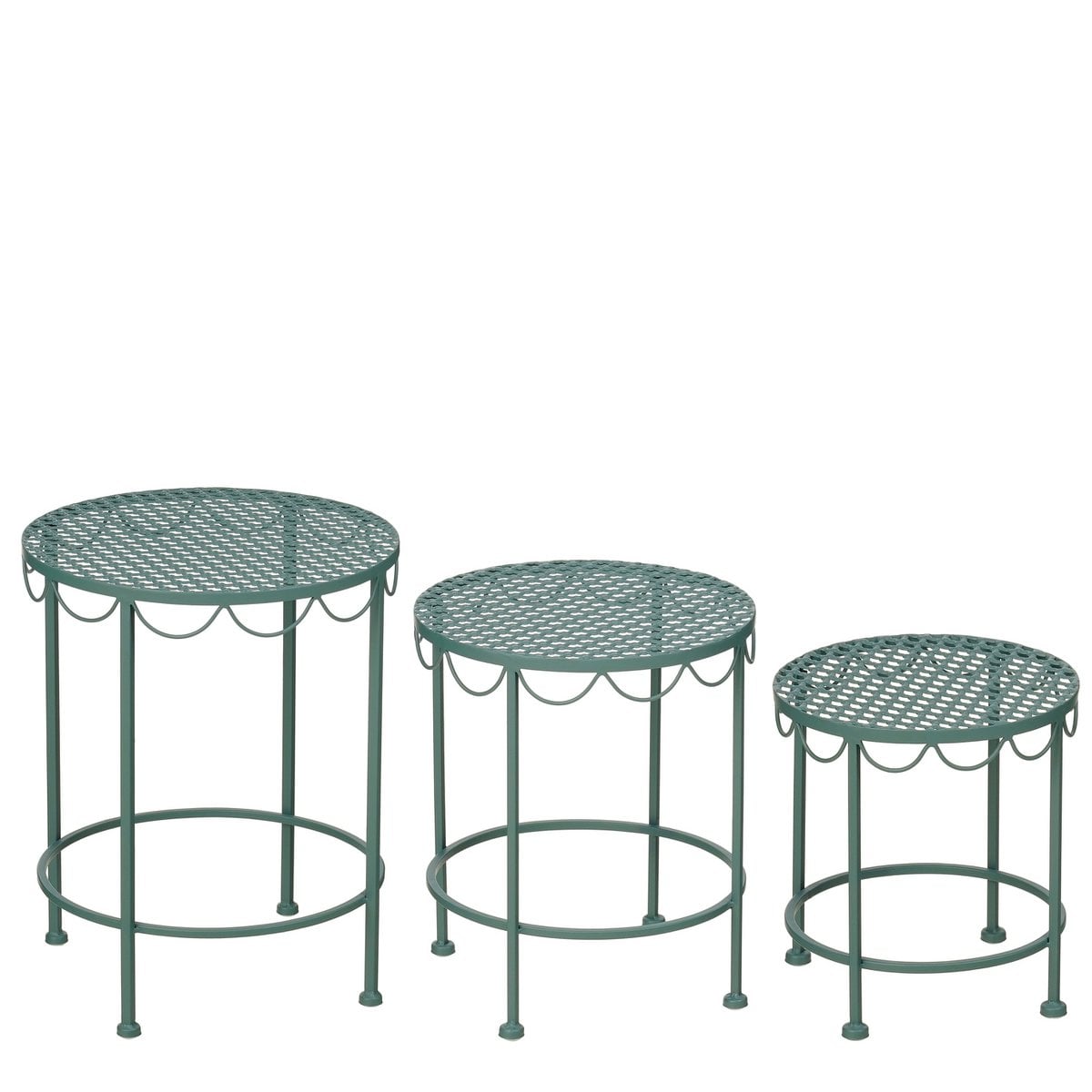 Plantenstandaard 3 stuks groen ijzer