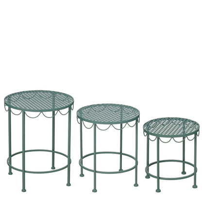 Plantenstandaard 3 stuks groen ijzer