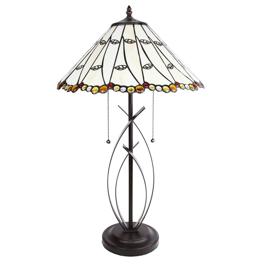 Tafellamp beige glas 41x68 cm