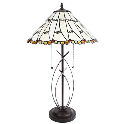 Tafellamp beige glas 41x68 cm