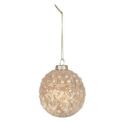 Kerstbal 4 stuks Ø 10 cm geel glas