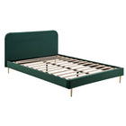 Gestoffeerd bed groen 140x200 cm fluweel