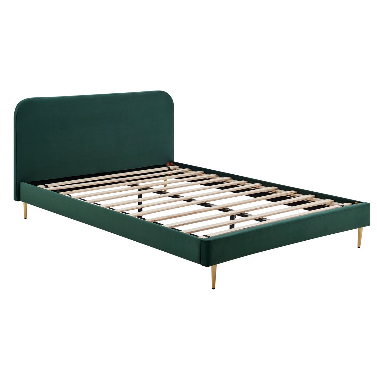 Gestoffeerd bed groen 140x200 cm fluweel