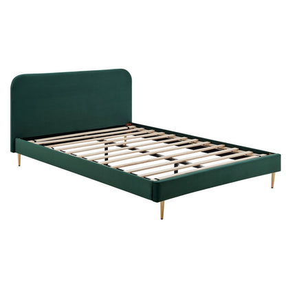 Gestoffeerd bed groen 140x200 cm fluweel