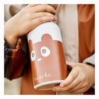 Drinkfles 350 ml roestvrij staal hout siliconen