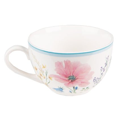 Kop en schotel 230 ml wit roze