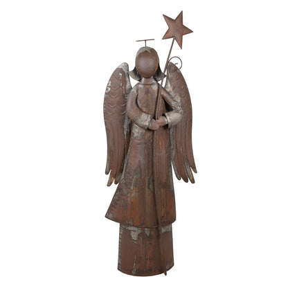 Kerstdecoratie Beeld Engel 48x18x133 cm Bruin Metaal