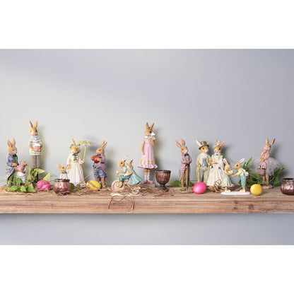 Beeld konijn 21 cm bruin groen polyresin