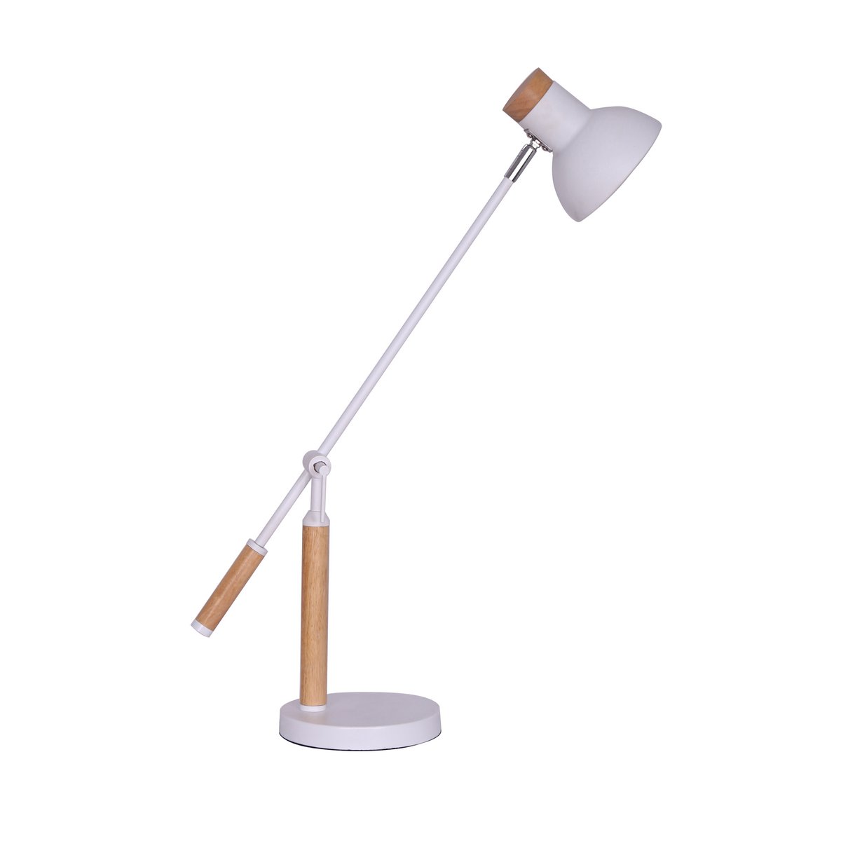 Bureaulamp verstelbaar metaal rubberhout 76 cm