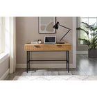 Bureau 120x60x75 cm eikenfineer zwart metaal